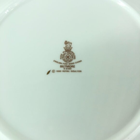 Royal Doulton Biltmore Pattern Saucer & 2 Salad Plates Bone China Made n England - Picture 7 of 8